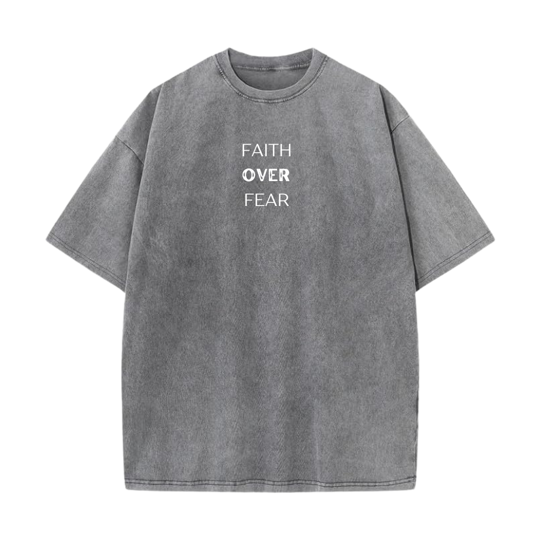 Oversized Vintage Faith Over Fear Tee